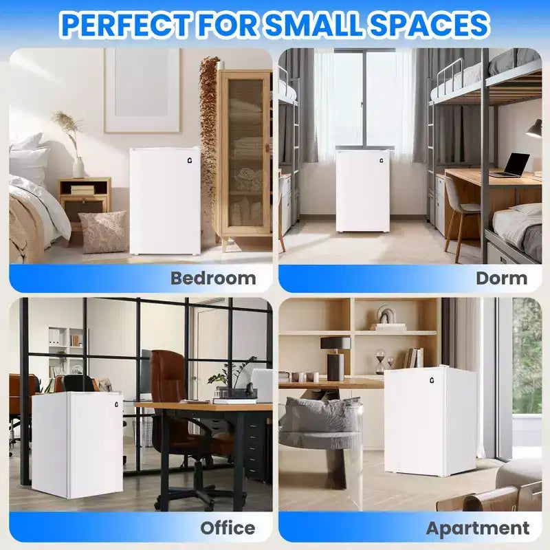 Mini Frigo da 127 Litri con Congelatore, Frigorifero Compatto con Porta Reversibile, Termostato Regolabile ad Alta Efficienza Energetica, Piccolo Frigo