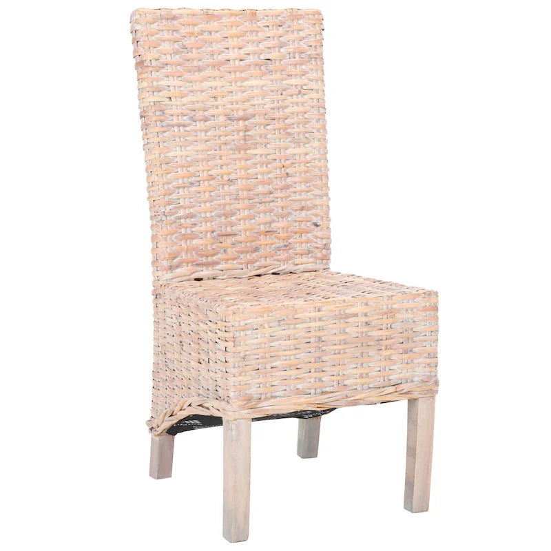 Set di 2 sedie da pranzo in vimini naturale 48L x 56P x 104A cm, stile Boho Coastal