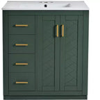 Mobile bagno 30 pollici con lavabo singolo, armadietto e 3 cassetti – Nero / Blu / Verde / Indaco / Bianco