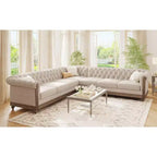 Divano componibile Mirod Large Retro con gambe in legno, comodo design modulare per salotto, soggiorno e spazi familiari