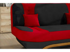 Divano letto a 3 posti con contenitore - bicolore antracite/rosso - in tessuto di qualità EWIN