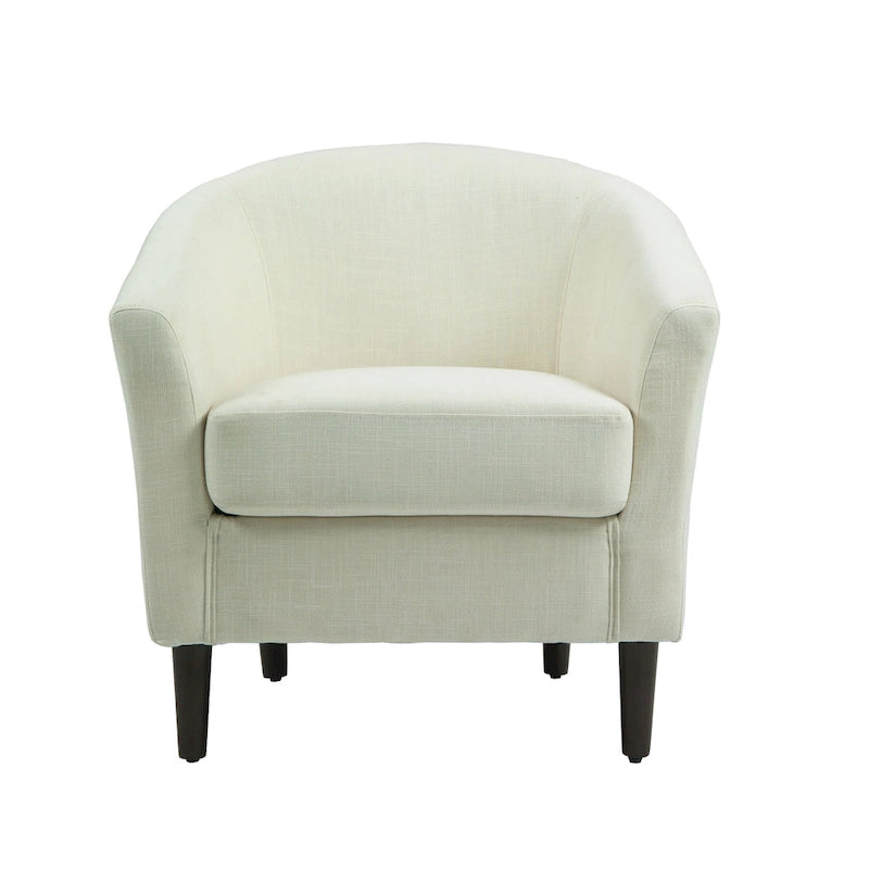 Set di 2 Poltrone Club con Braccioli in Lino a Botte Moderne