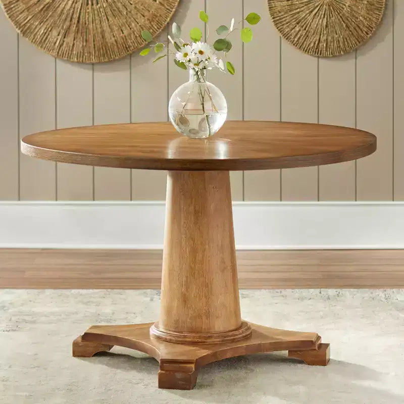 Lifestorey Set da Pranzo Banquette Kerrington con Schienale Canale, 4 Pezzi, Noce/Crema: Tessuto Effetto Lino, Tavolo con Piedistallo