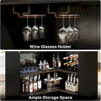 Mobile bar a L con portabicchieri da vino per pub domestico