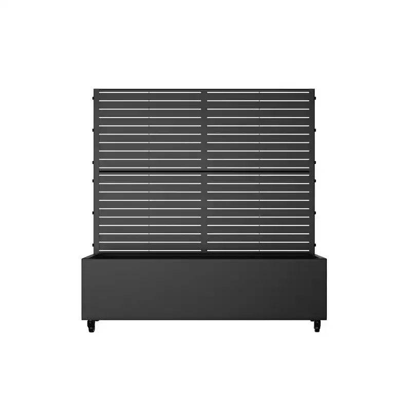 MAYEERTY Fioriera con traliccio in ferro nero, stile classico a persiana, 120x120x40 cm, set da 3 pezzi