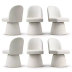 Set di 6 sedie da pranzo moderne senza braccioli girevoli a 360° con base a piedistallo, eleganti sedie d'accento per cucina, sala da pranzo o ufficio-Panipeachy