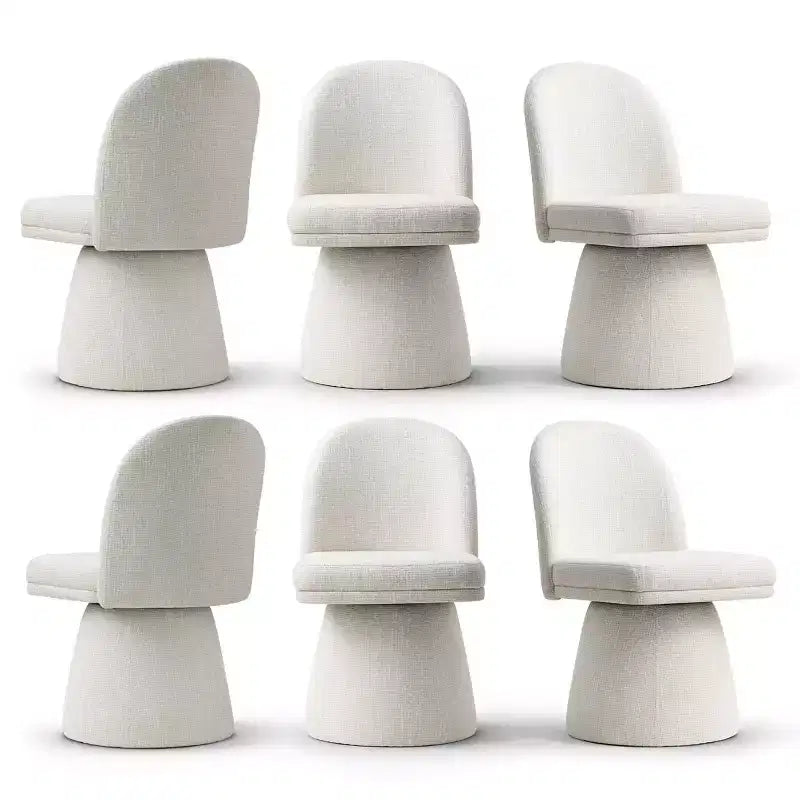 Set di 6 sedie da pranzo moderne senza braccioli girevoli a 360° con base a piedistallo, eleganti sedie d'accento per cucina, sala da pranzo o ufficio-Panipeachy