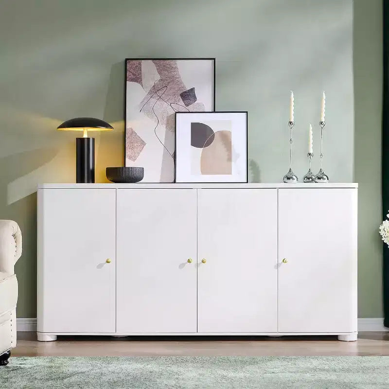 Credenza a Buffet da Cucina con 4 Ante e Ripiani, Credenza Moderna Grande, Mobile Contenitore per Bar Caffè da 66 Pollici