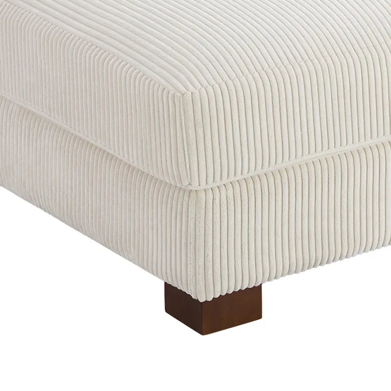 Pouf poggiapiedi oversize in velluto a coste moderno