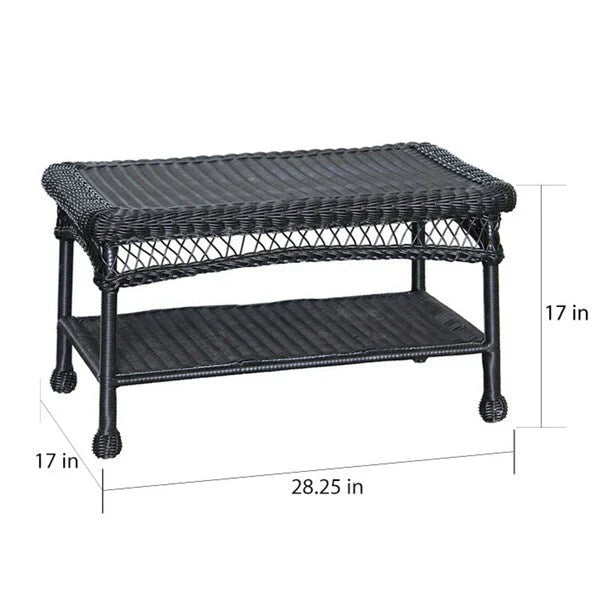 Set da conversazione da 4 pezzi per patio in vimini