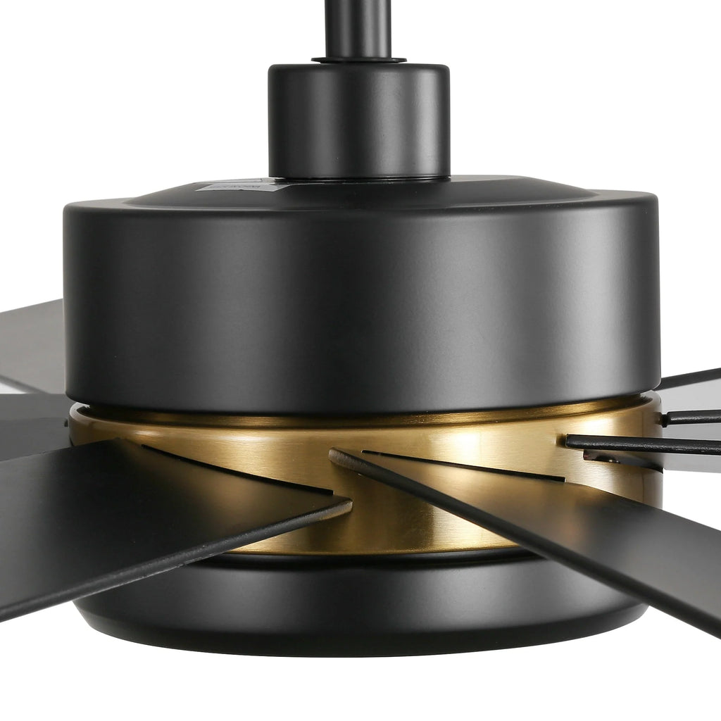 Ventilatore da soffitto nero da 65 pollici a 8 pale con luce LED e telecomando