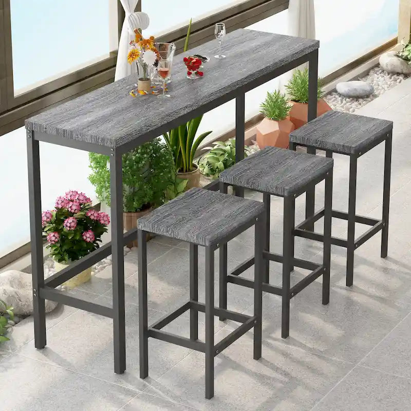 Set Tavolo da Pub con 3 Sgabelli
