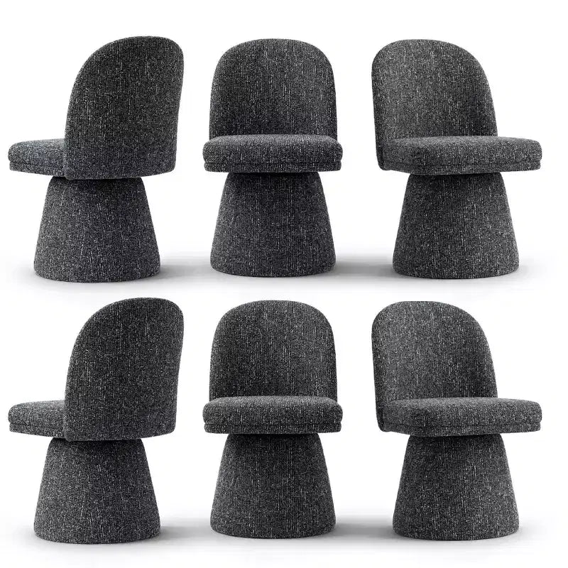 Set di 6 sedie da pranzo moderne senza braccioli girevoli a 360° con base a piedistallo, eleganti sedie d'accento per cucina, sala da pranzo o ufficio-Panipeachy