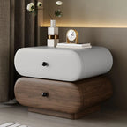 Comodino moderno bicolore con cassetti contenitori