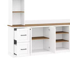 ModernLuxe Mobile TV da Parete 4 in 1 per Stile Rustico, Adatto a TV Fino a 70 Pollici, Consolle Multimediale con Ripiani Regolabili e Cassetti