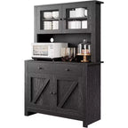 Mobile Dispensa da Cucina con Supporto per Microonde, Credenza con Mobile Buffet e Ripiani Regolabili, per Cucina, Sala da Pranzo