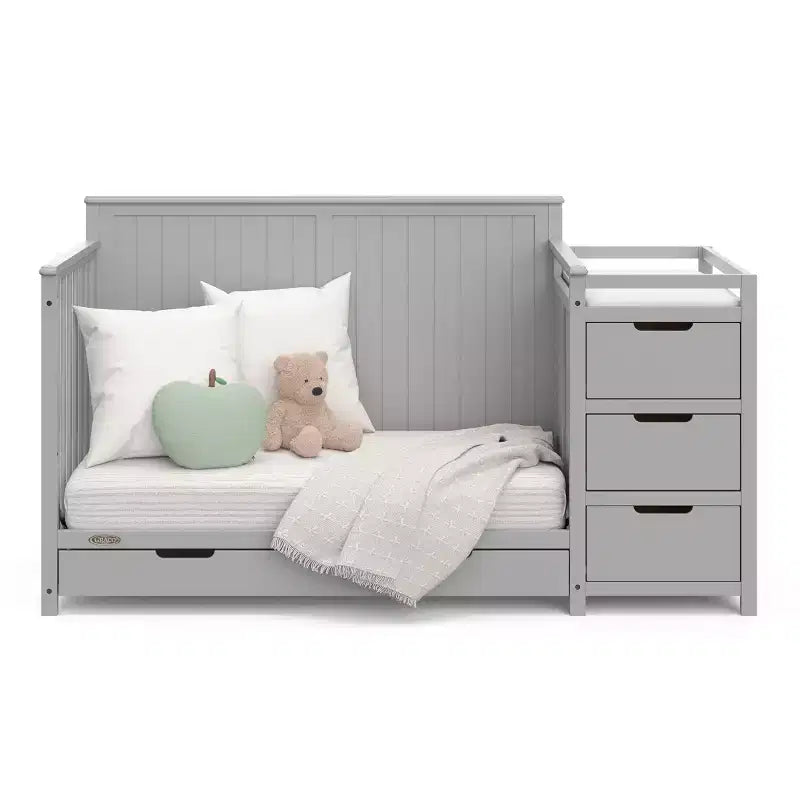 Culla e Fasciatoio Convertibili 5-in-1 con Cassetto