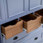 Whisen Armadio Dispensa per Cucina Autoportante Alto 180 cm, Grande Credenza Contenitore per Sala da Pranzo con 4 Ante Pieghevoli, Ripiani, Portabottiglie