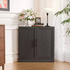 Mobile ad Angolo Dovelina con Ripiani Regolabili Credenza Buffet Vetrinetta Vino Mobile da Cucina e Sala da Pranzo con Ante in Legno - 31H x 31W, 36H x 31W