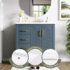 Mobile bagno 30 pollici con lavabo singolo, armadietto e 3 cassetti – Nero / Blu / Verde / Indaco / Bianco