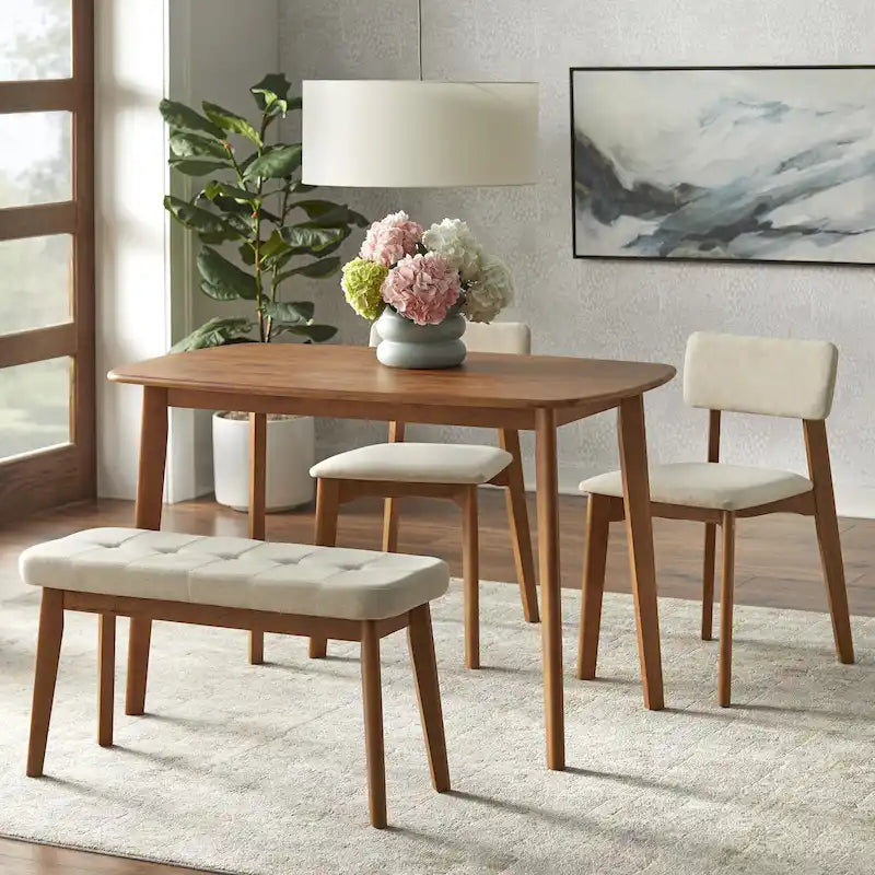 Set da pranzo 4 pezzi in legno massello Nettie Simple Living