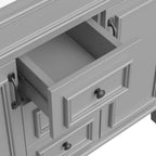 Mobile Bagno Moderno da 90cm con Lavabo Integrato e Specchiera, 2 Ante e 2 Cassetti