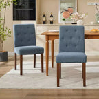 Set di 6/4 sedie da pranzo Parsons con bottoni trapuntati - Sedie da cucina imbottite in tessuto con gambe in legno e sedili imbottiti - Mobili per soggiorno e cucina