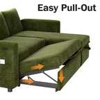 Dyonery Divano Letto Angolare 81, Divano Estraibile a L con Chaise Longue Reversibile con Contenitore, USB, Schienale Reclinabile