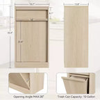 Pattumiera Inclinabile, Rovere Naturale, Pattumiera con Contenitore e Cassetto, Cestino Nascosto, Cesto Portabiancheria per Cucina, Sala da Pranzo, Soggiorno