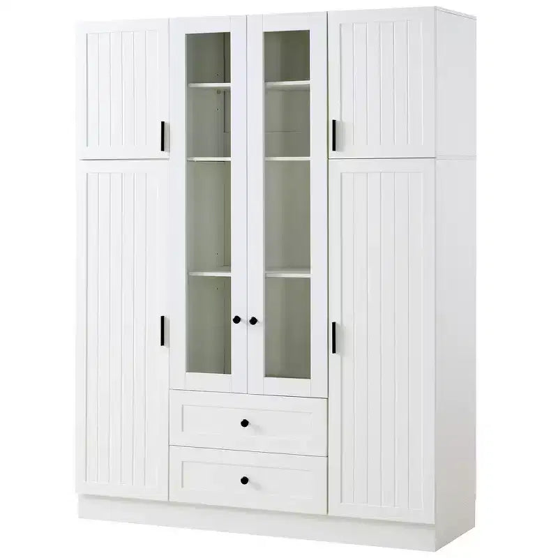 Dispensa da Cucina Autoportante Whisen 71''H, Grande Armadio Contenitore per Sala da Pranzo con 6 Ante, Ripiani Regolabili