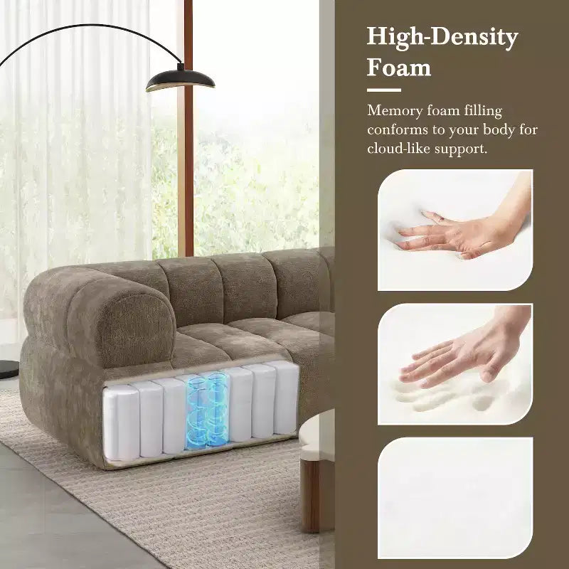 Christopher Knight Home Keri 122 Divano componibile moderno a L in schiuma ad alta densità con schienale basso