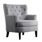 Moser Bay Mignon Poltrona Accent con Schienale Alto Trapuntato, Velluto/Lino, 76 cm