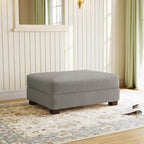 Pouf poggiapiedi oversize in velluto a coste moderno