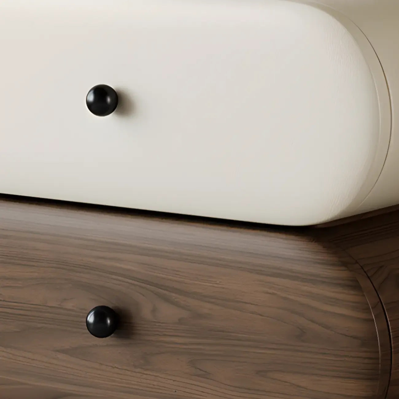 Comodino moderno bicolore con cassetti contenitori