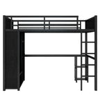 Struttura letto a soppalco full XL con armadio integrato