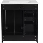 Mobile bagno 30 pollici con lavabo singolo, armadietto e 3 cassetti – Nero / Blu / Verde / Indaco / Bianco