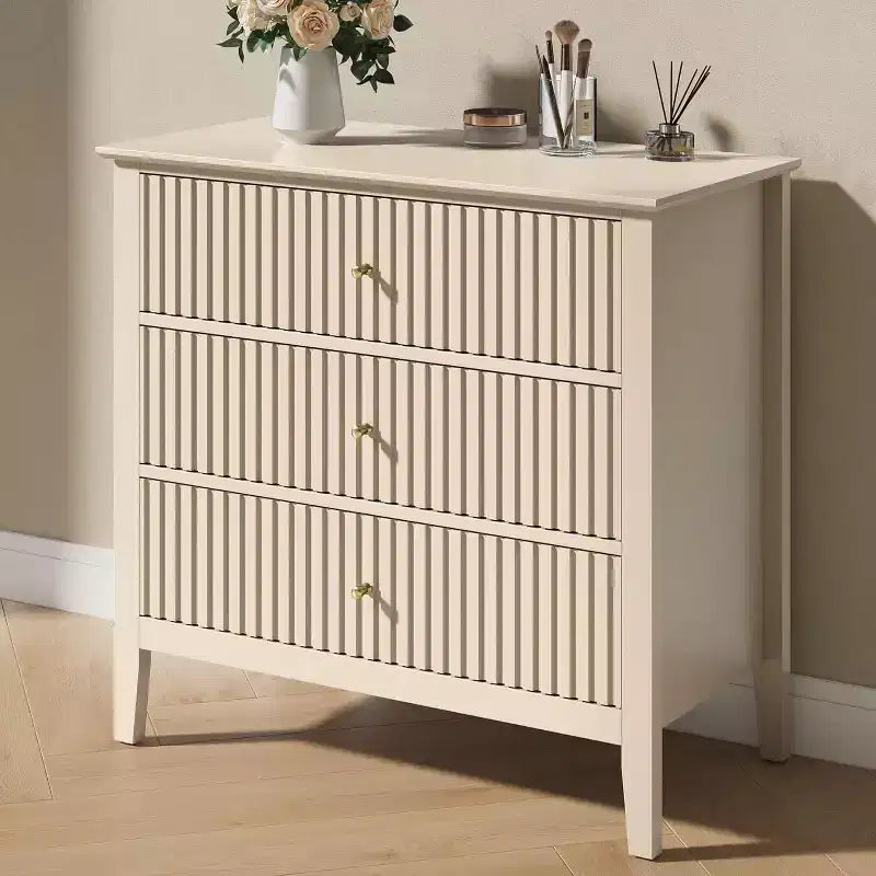 Cassettiera Heynemo a 3 Cassetti, Comodino in Legno Verniciato Alto 76 cm con Contenitore, Ampio Cassettone Moderno con Guide a Sfera