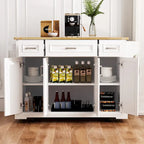 Grande isola da cucina con ribalta in legno, carrello da cucina arrotolabile con texture in rilievo, ante e cassetti con contenitore per cucina, bianco