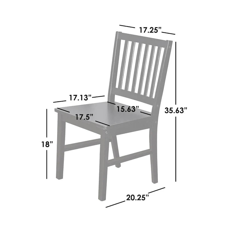 Set di 4 sedie da pranzo con schienale a doghe in legno massello, struttura robusta, design classico, facile montaggio