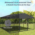 L 118 x P 118 x A 70 Cuccia grande per cani da esterno, Box recintato resistente per cani con tetto impermeabile