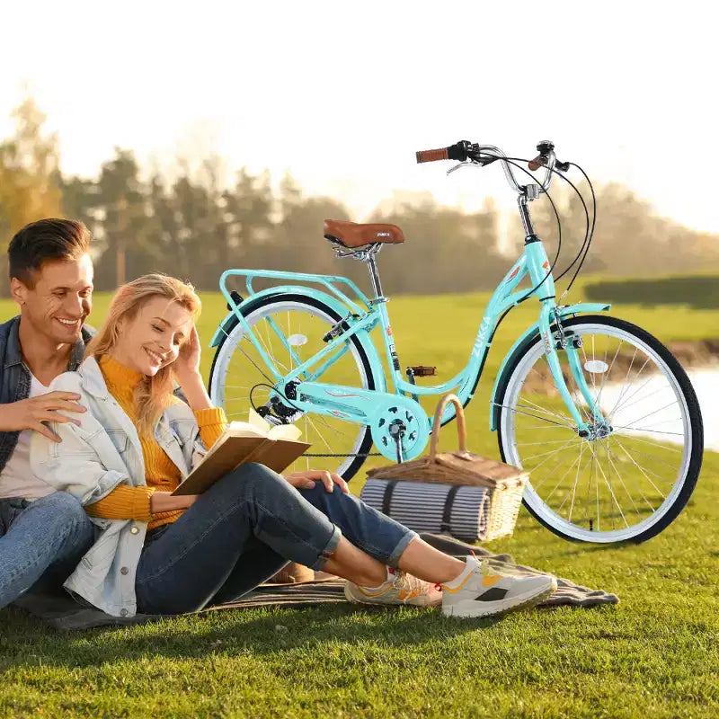 Bicicletta da donna Zeus & Ruta 24 pollici con 7 velocità e telaio in acciaio