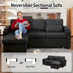 Divano letto a L da 80", Divano letto a scomparsa, Divano letto convertibile con penisola reversibile