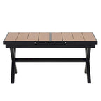 Set da pranzo da esterno allungabile a 7 pezzi con tavolo allungabile e 6 sedie con braccioli