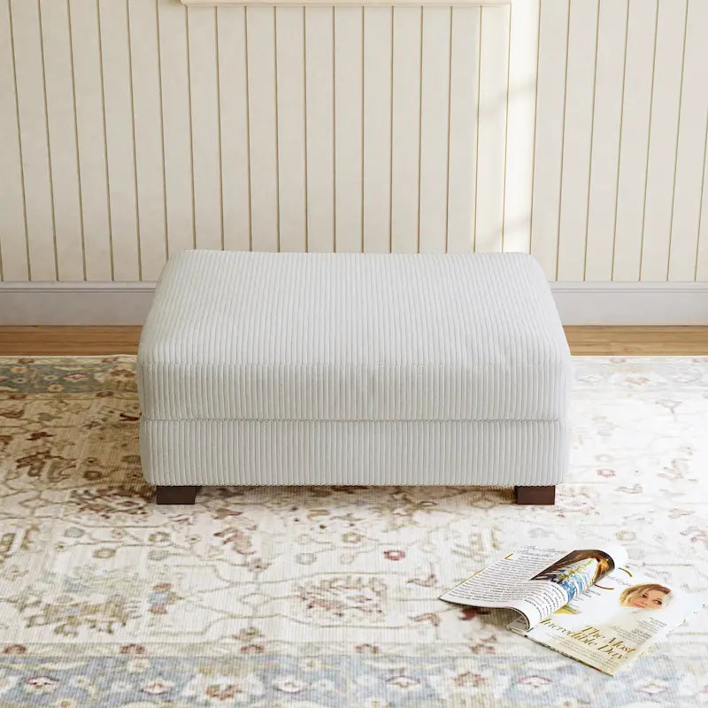 Pouf poggiapiedi oversize in velluto a coste moderno
