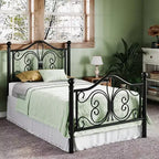 Struttura Letto Singolo in Metallo per Bambini con Testiera e Pediera a Farfalla, Nessuna Rete a Molle Necessaria