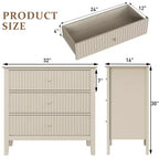 Cassettiera Heynemo a 3 Cassetti, Comodino in Legno Verniciato Alto 76 cm con Contenitore, Ampio Cassettone Moderno con Guide a Sfera