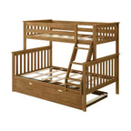 Letto a Castello in Legno Massello Max & Lily, una Piazza e Mezza con Letto Estraibile Contenitore e Scaletta per Bambini