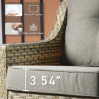 HOOOWOOO, Set di 2 Sedie da Esterno in Rattan Intrecciato con Schienale Alto