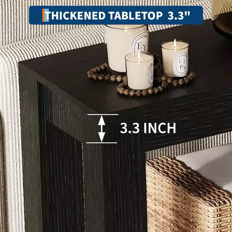 Tavolino console da ingresso a 63 pollici con 2 cassetti, tavolo da divano stretto in legno per soggiorno, corridoio o foyer, tavolino contenitore d'accento