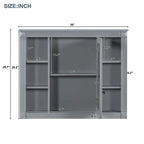Mobile Bagno Moderno da 90cm con Lavabo Integrato e Specchiera, 2 Ante e 2 Cassetti